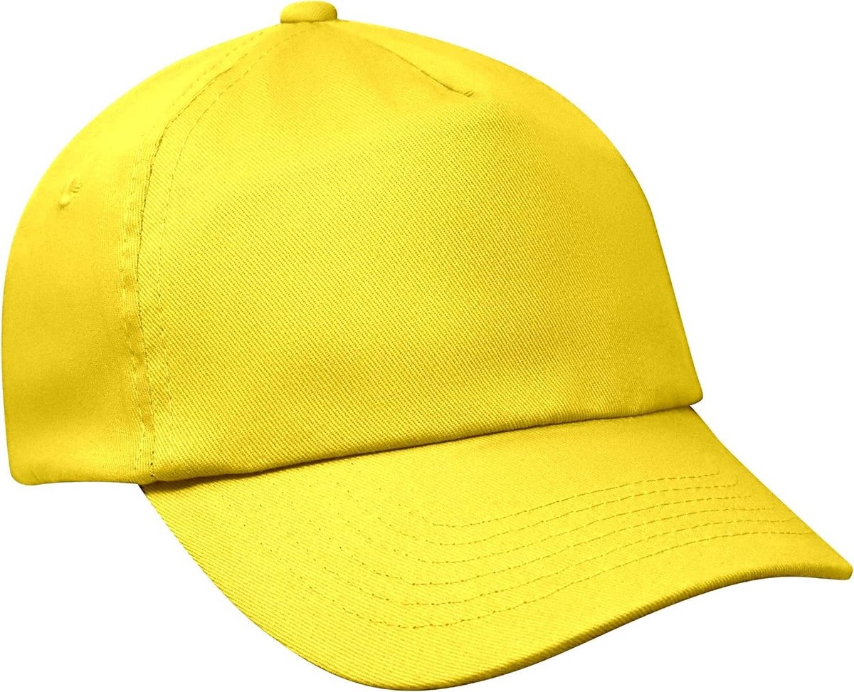 Baseball Cap Kinderen - Pet Unisex - Bescherming tegen zon - Gladde stof - One Size - Geel