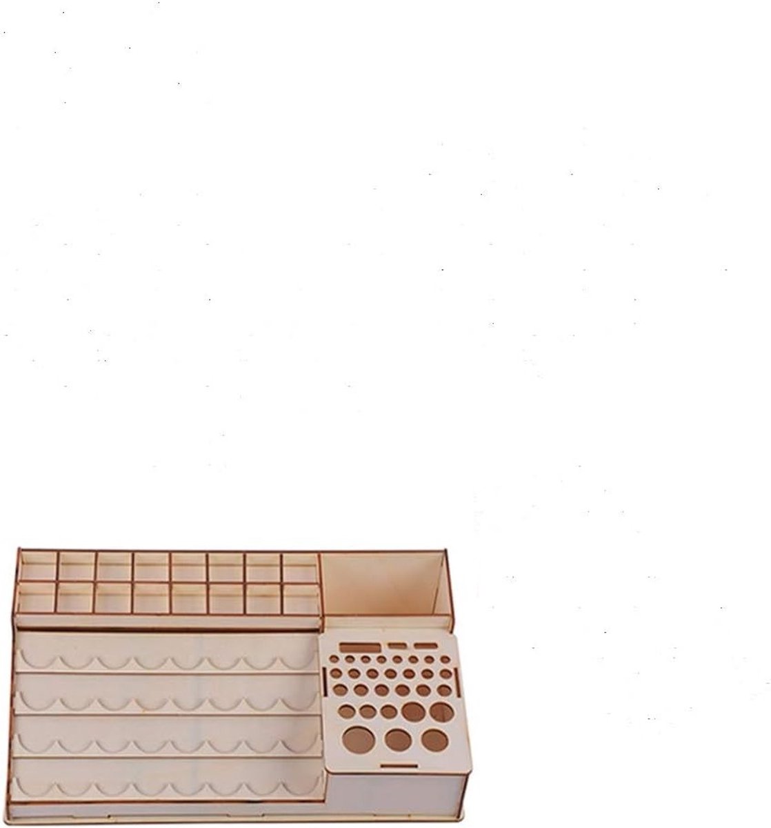 Modulaire houten verfflessenhouder voor DIY kunst en schilderen - Opbergoplossing voor schildertools en make-up accessoires