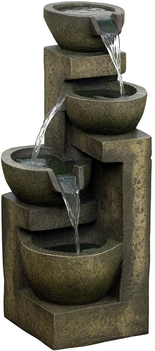 Geargalaxy Tuinfontein - Waterfontein - waterornamenten - Sierfontein - Fontein Voor Buiten - Relax Fontein - 25L x 24B x 60H cm