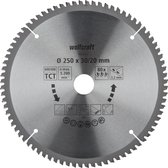 wolfcraft - Zaagblad 250 x 30 mm - 80 tanden - Afkortzaag - Kap- en verstekzaag - 6542000