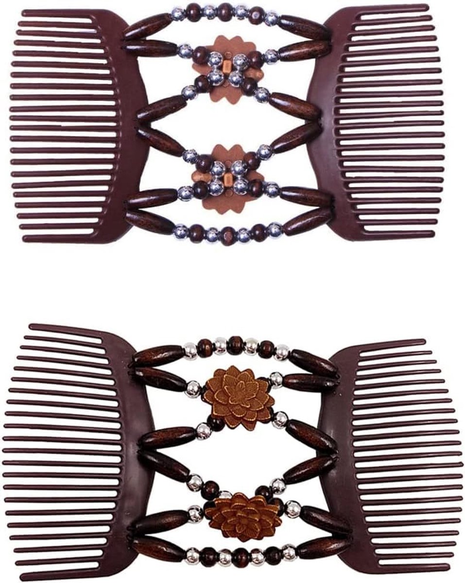 Stretchy haarspeld - elastische haarkam met parels - magische kam
