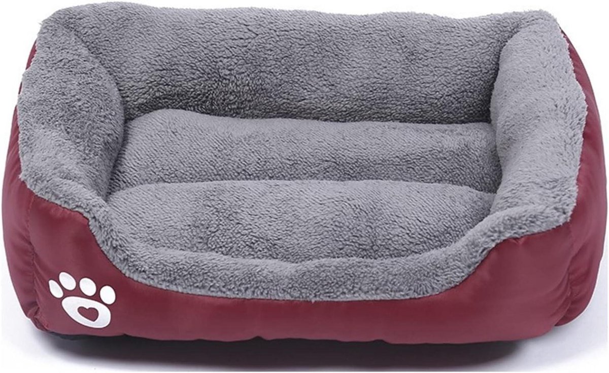 Huisdier Mand - Slaapkussen Bank - Rusten Slapen - Waterdichte Coating - Maat M - Wijnrood