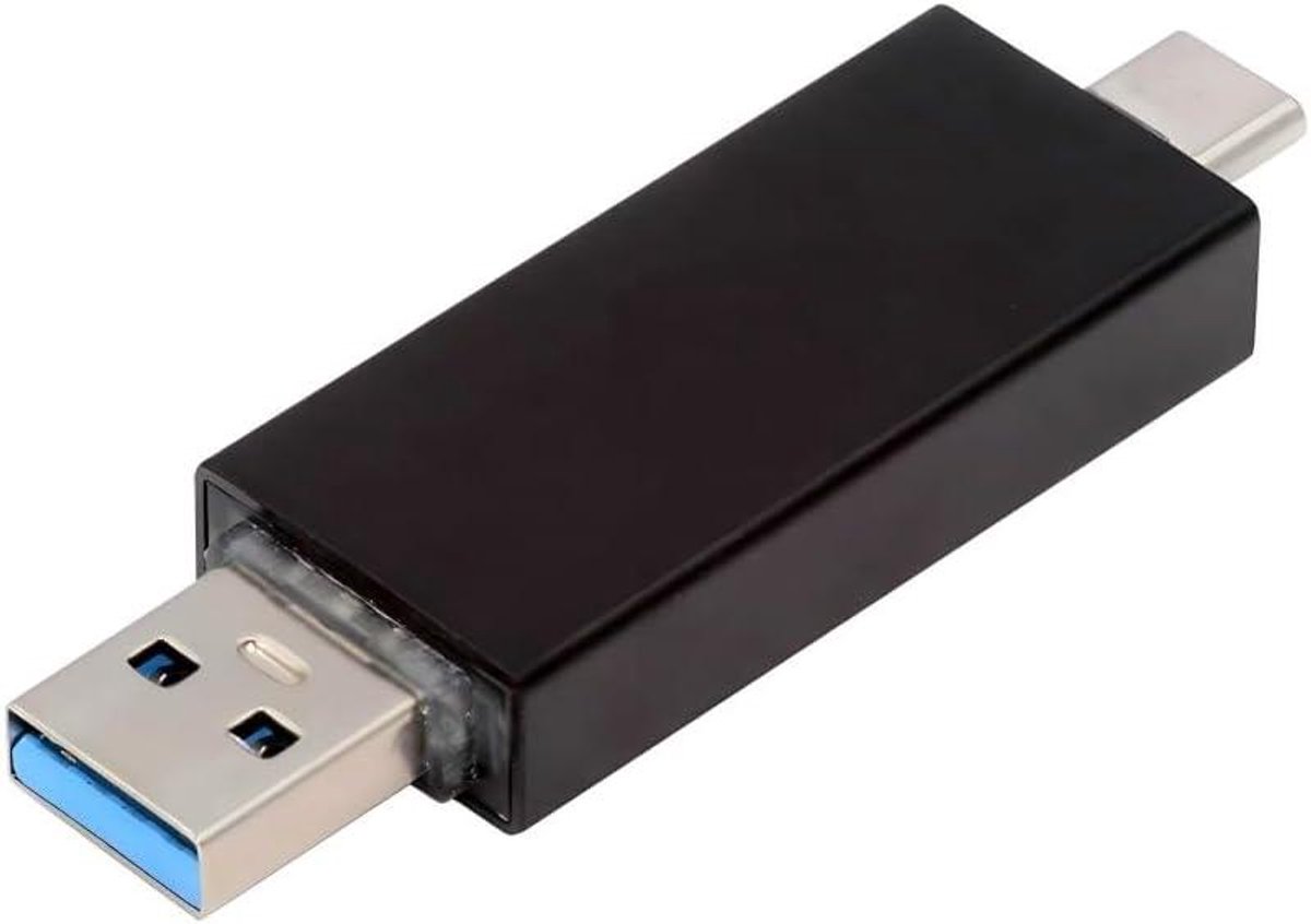 Kaartlezer - SD TF Lezer - Bestanden Overzetten - Dubbele Kaartsleuven - 5 Gbps - Zwart