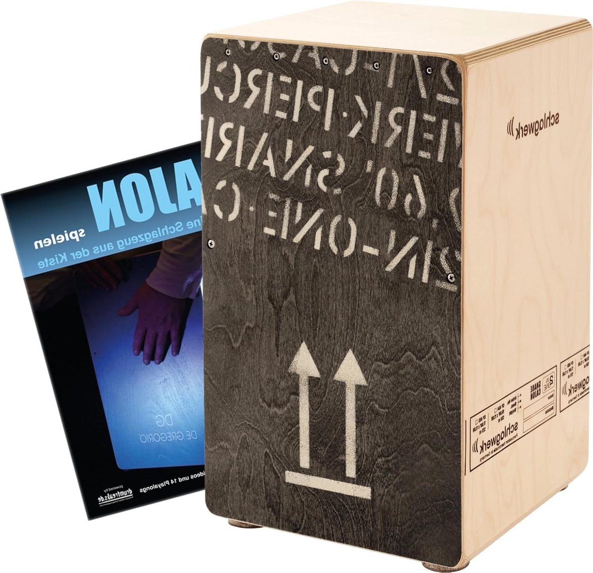 Cajon Set - Percussie Instrument - Muziek Maken - 2-in-One Technologie - 30 x 30 x 50 cm - Zwart