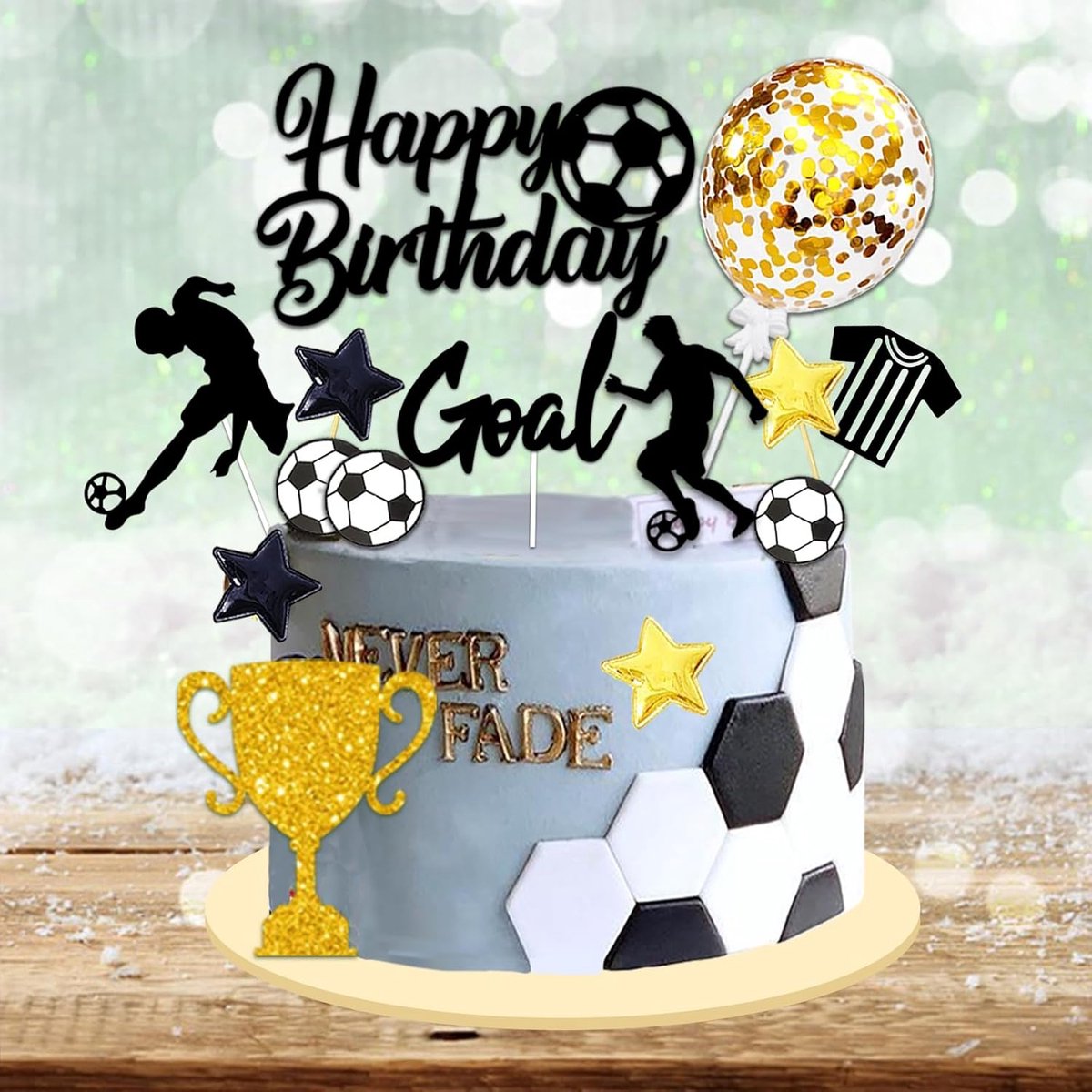 28-delige voetbal cake toppers - voetbal verjaardag decoratie - kinderfeest voetbal taart decoratie - jongens voetbal cadeaus – voetbal feestversiering