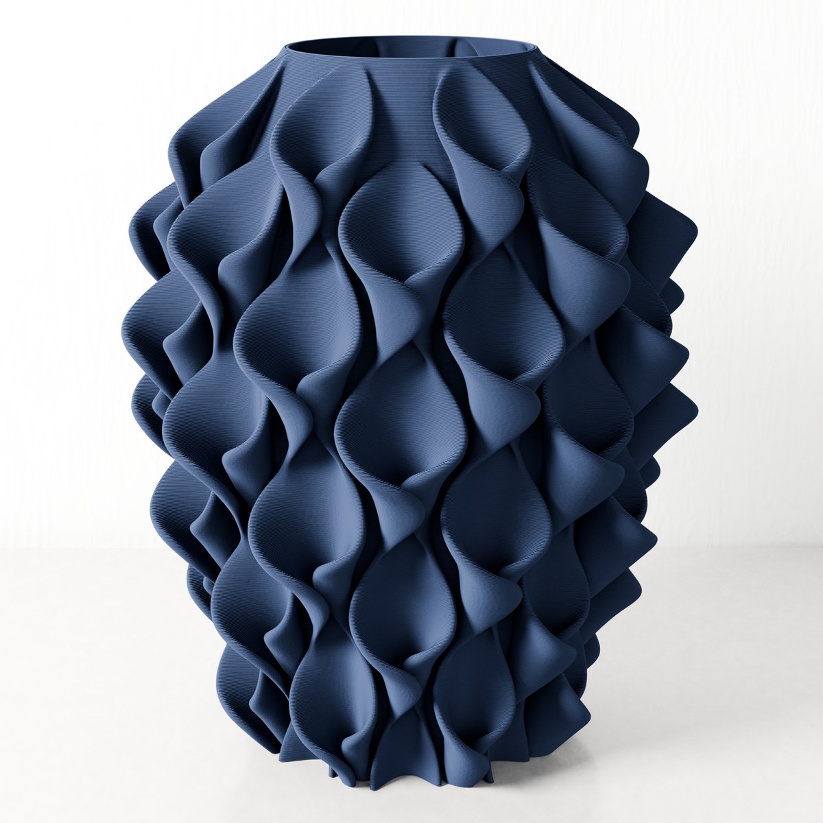 Fleuriek vaas STERRE - Blauw H44 cm - Grote bijzondere vaas met sculpturaal design - Moderne vloervaas en echte eyecatcher - Extra grote blikvanger voor woonkamer, hal of kantoor
