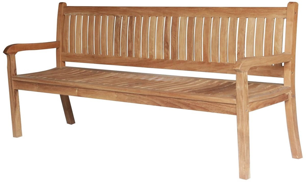 Teak Tuinbank Beaufort – 200 cm – Massief FSC Teakhout met Ronde Armleuning