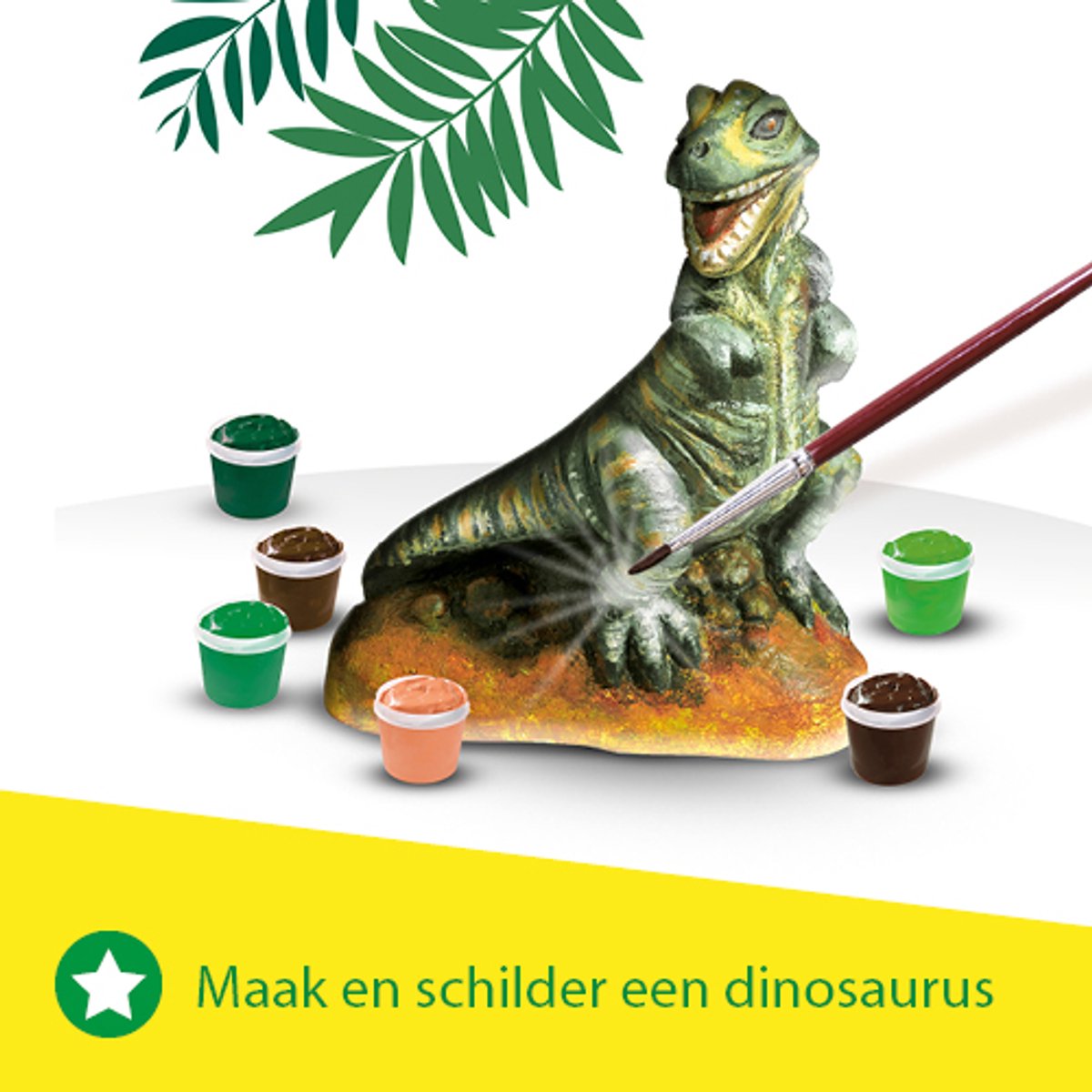 SES Creative - Gieten en schilderen - T-rex dino - sneldrogend - met gietmal, houder, gips, verf en penseel - knutselen jongens - Dinosaurus Speelgoed — afbeelding 6