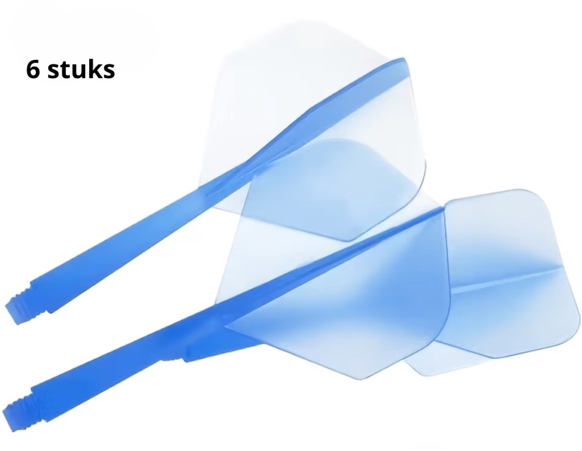 Blauwe Dart Flights & Shafts 2BA K-Flex - Set van 6 - Geïntegreerd 2-in-1 Design - Duurzaam & Stabiel - Voor Nauwkeurige Worpen