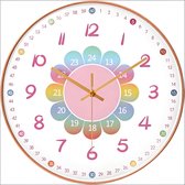 Horloge murale pour enfants IBETTERTEC - Silencieuse et sans tic-tac - Quartz 20 cm - Facile à lire - Pour Garçons et Filles - Klok d'ambiance pour chambre