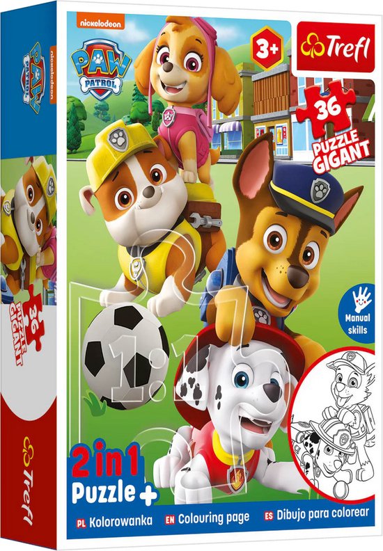 Paw Patrol Inkleur Puzzel - 2 in 1