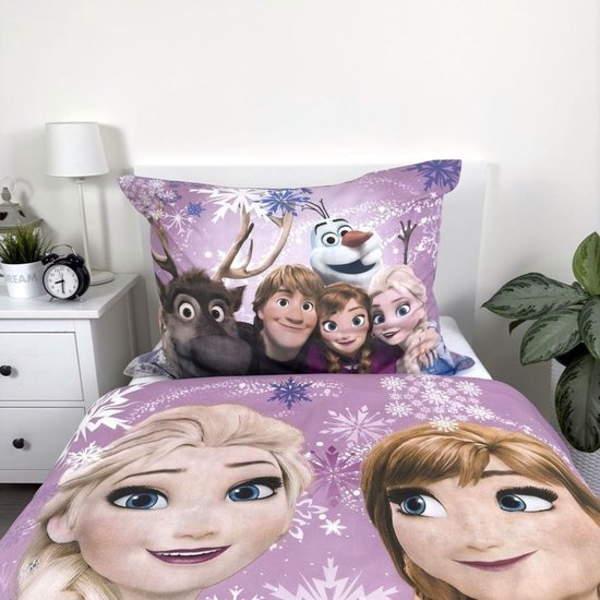 Frozen Dekbedovertrek Snowflakes - Eenpersoons - 140 x 200 cm - Katoen van Merkloos — afbeelding 4