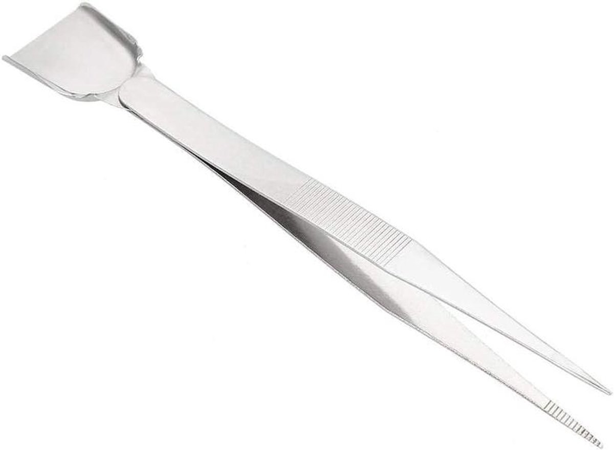 Horlogegereedschap Pincet - Sieraden Gereedschap - Precisiewerk Verplaatsen - Schep en Pincet Combinatie - 16.2 cm - Zilver