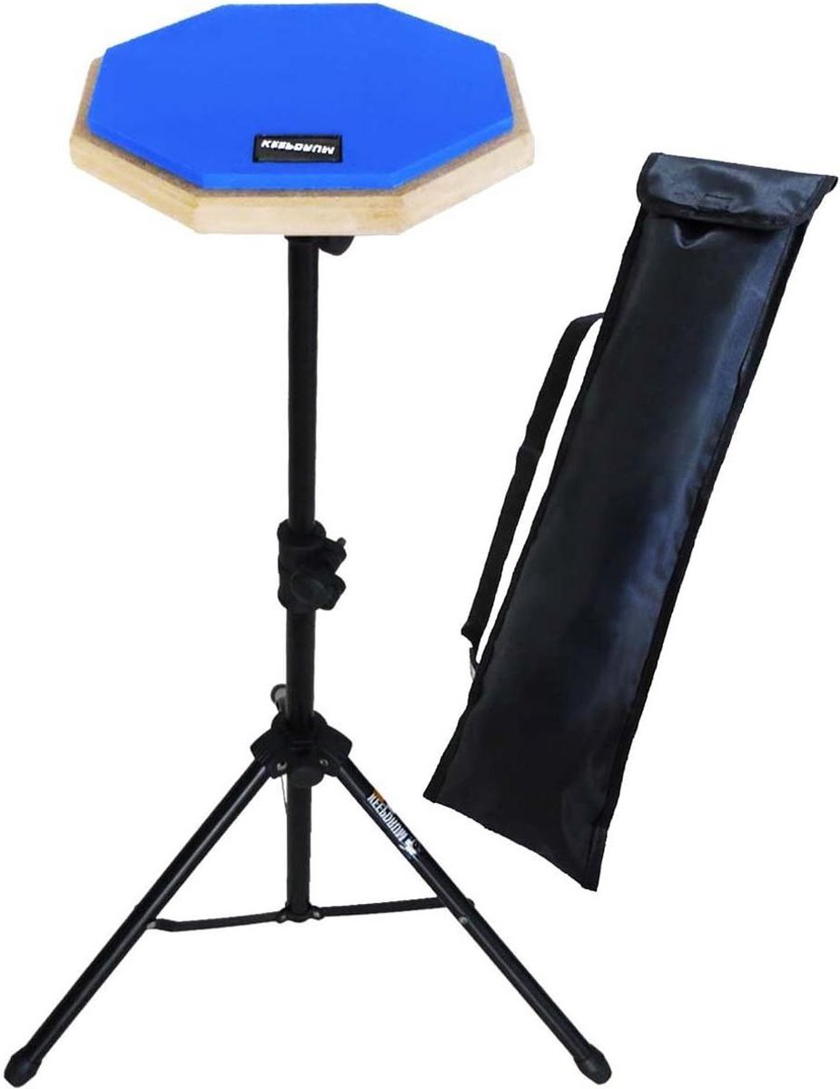 Oefenpad Set - Drum Pad - Drummen Leren - Realistisch Speelgevoel - 20 cm Pad - Blauw