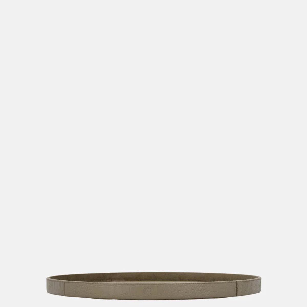 Chamada leren dienblad rond croco M taupe