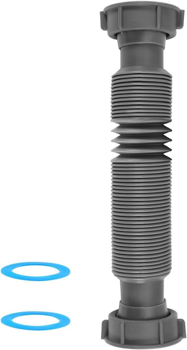 Flexibele Afvoerslang - Gootsteen Afvoer - Lekkages Voorkomen - Verstelbare Lengte - 15 Inch - Grijs
