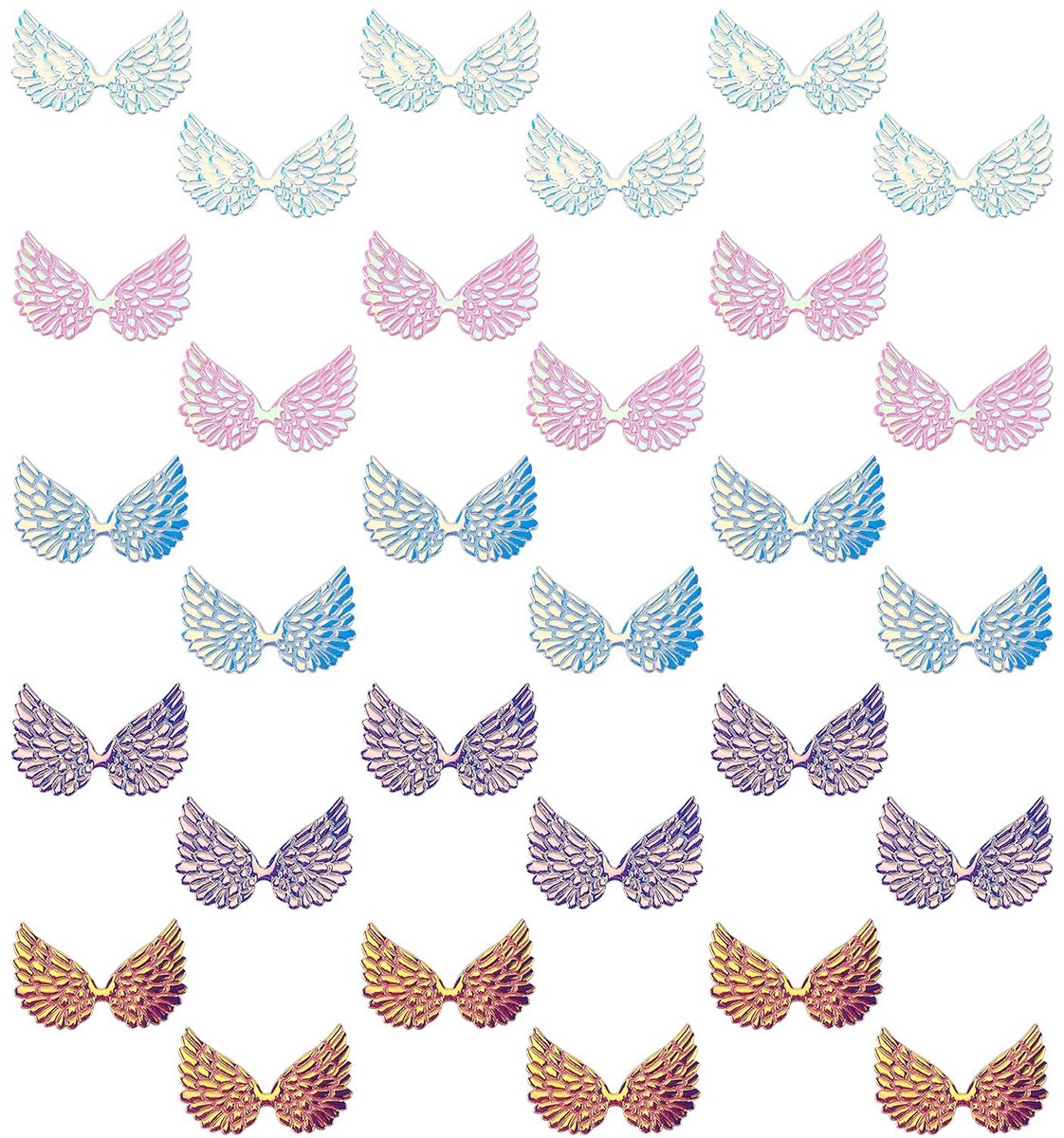 Store_7 - Mini Engelvleugels - 40 stuks laser vleugelpatches - Handwerk decoratie - 5 kleuren - Voor doe-het-zelf projecten - Imitatie leer