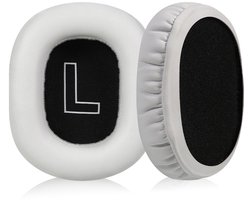 Geschikt voor oorschelpen van de Logitech G-ProX Gen 2 headset, gemaakt van traagschuim en zacht proteïneleer, zwart leer, met geluidsisolatie - wit