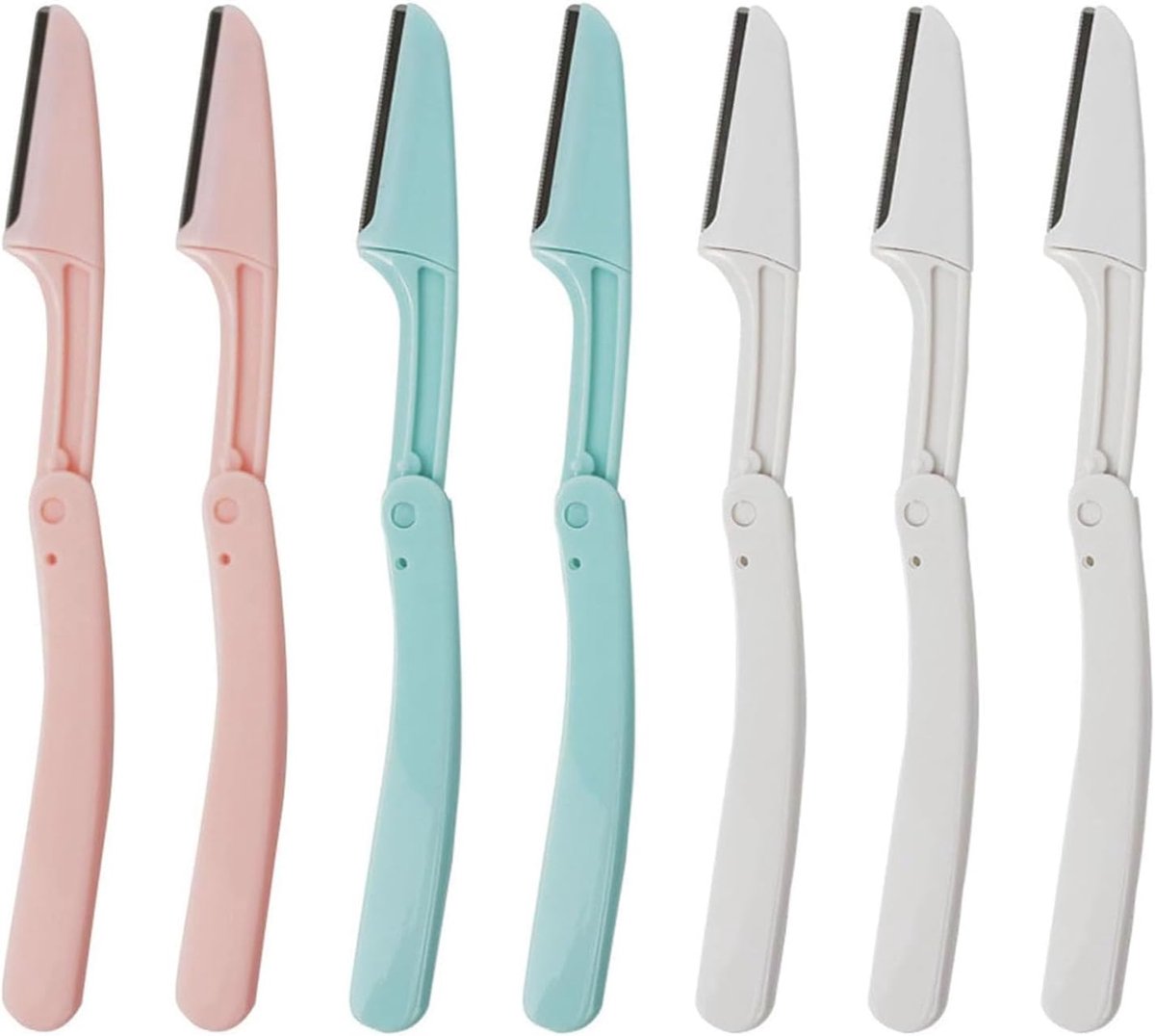 7-delige Set Voorwenkbrauwen - Vouwbare Veiligheidsscheermes voor Vrouwen/Mannen - Precisie Haarverwijderingsmesjes voor Gezicht, Bikinilijn, Draagbaar Hypoallergeen