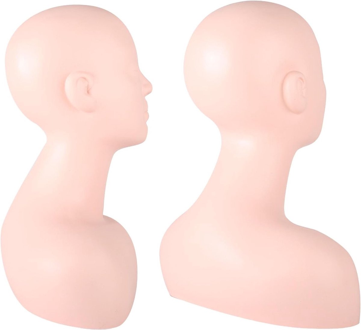 Mannequin Hoofd met Schouders, 21.3 Inch PVC, Zacht en Natuurlijke Maat voor Make-up en Styling