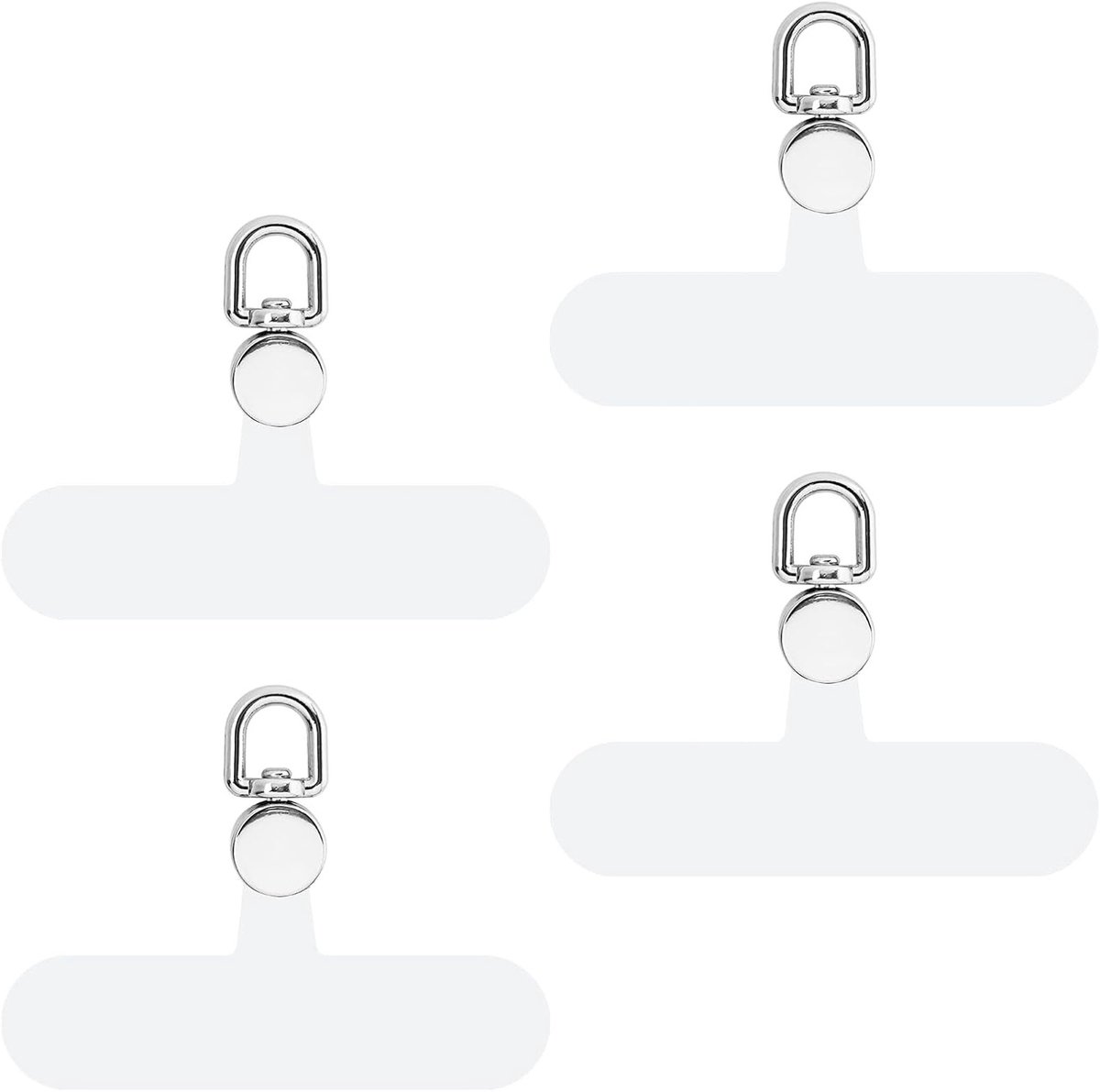 4 Stuks Telefoon Tether Tags, 360° Draaibare Telefoon Lanyard Pads voor iPhone en Andere Smartphones, Ideaal voor Veiligheid en Gemak