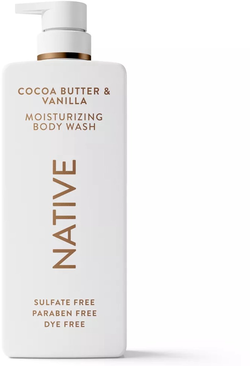 Native Moisturizing Body Wash - Cocoa Butter & Vanilla - Vrij van parabenen en sulfaten, geschikt voor de gevoelige huid. 650ml