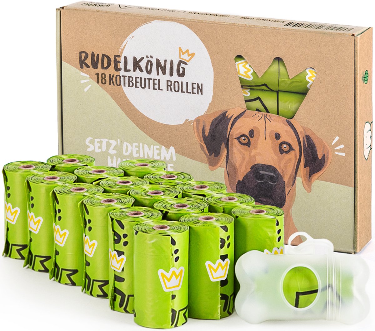 Rudelkönig Hondenpoepzakjes 270 stuks met Dispenser – Duurzame poepzakjes hond, lekdicht & geurloos