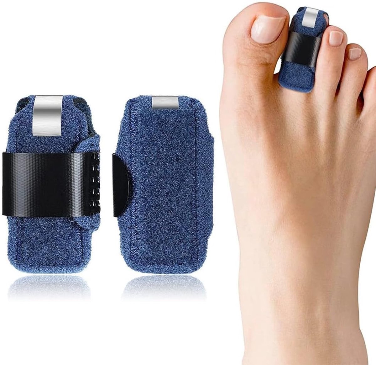 2 stuks teenspalken voor gebroken tenen, teenstrekkers om tenen uit te lijnen en te ondersteunen, hamerteenstrekkers, teenstrekkers voor gebogen tenen (blauw)