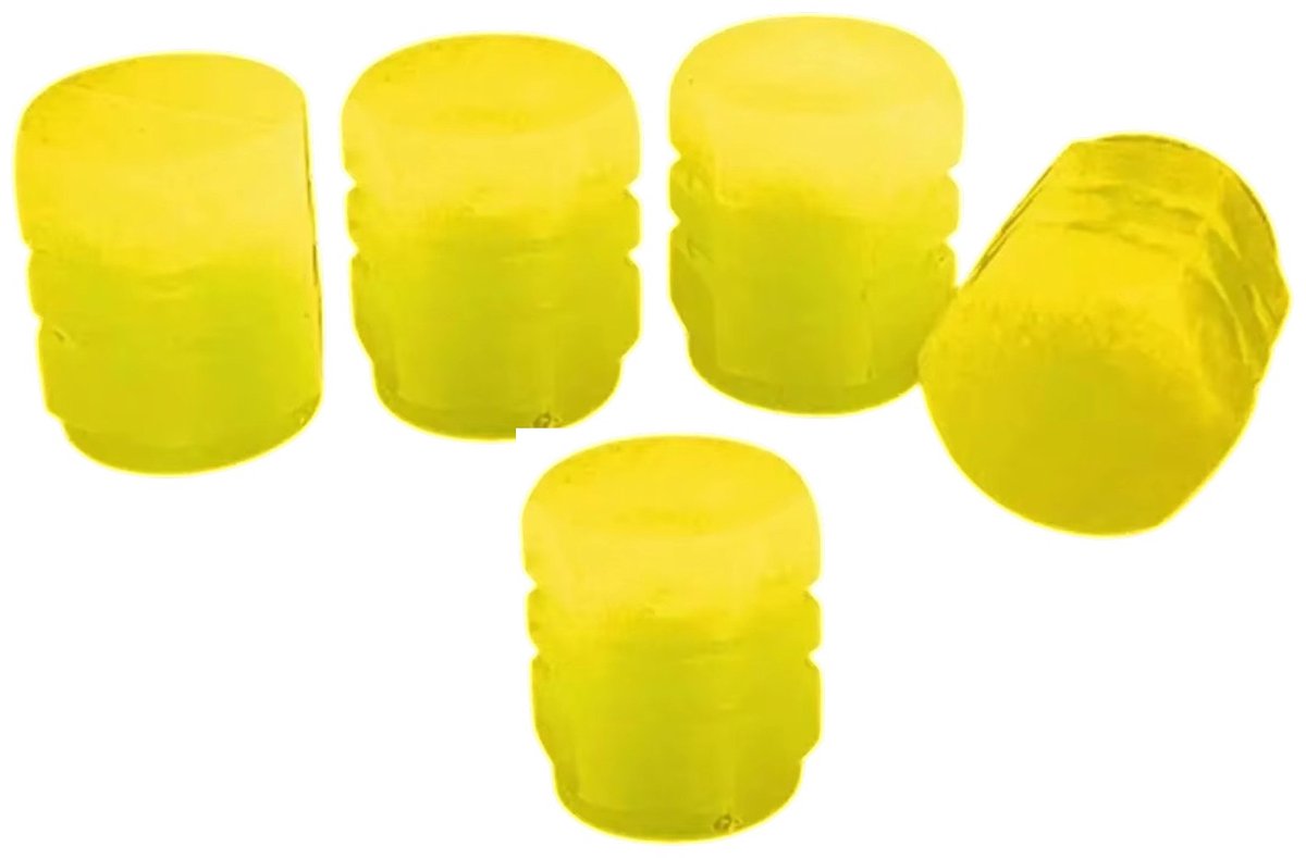 Han-Bar® Ventieldopjes - 5x Fluorescerend - Geel