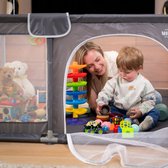 Merzey® Grondbox baby - Speelbox 150x150 cm - Met accessoires – Grijs