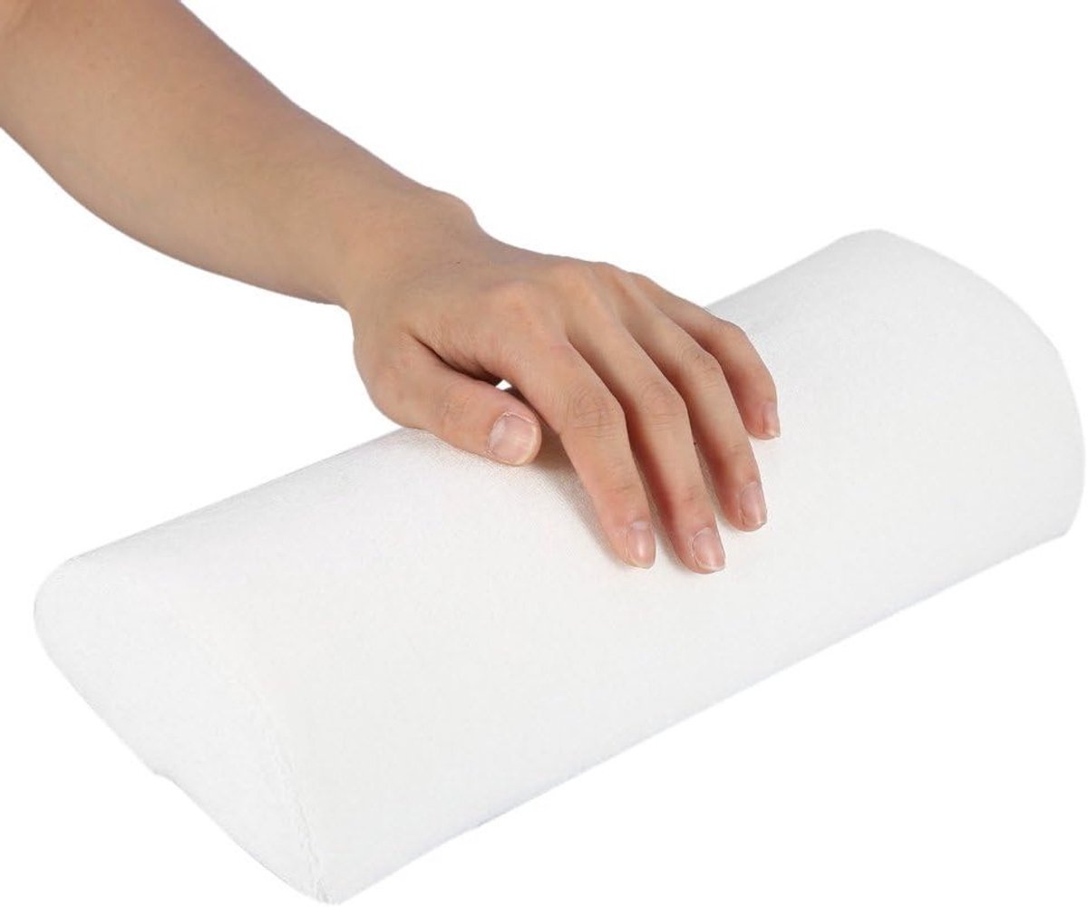 Zachte Manicure Kussen voor Nagelkunst, Handsteun voor Nagelsalon, Pluche en Spons, 30 x 13 cm (Wit) - Perfect voor Professionele Nagelverzorging en Creatieve Nagelontwerpen