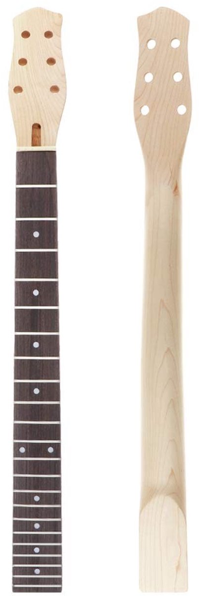 Store_9 - Elektrische gitaar hals - 22 frets - Mahonie en esdoorn - Witte stipjes - Gitaar onderdelen - Geschikt voor LP gitaar - 67 cm