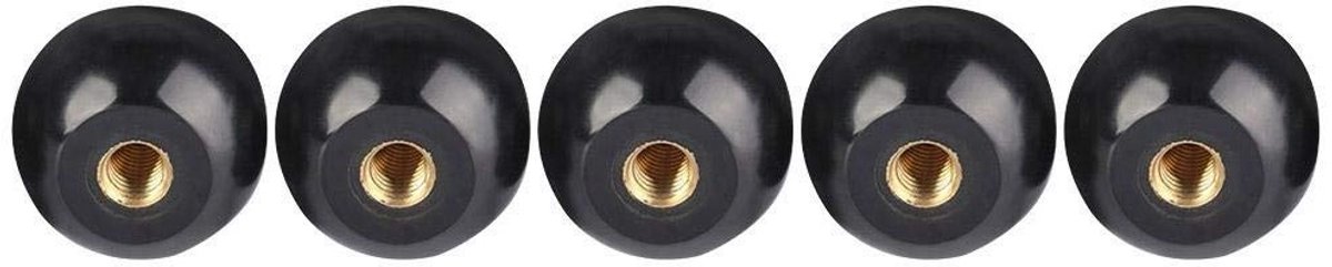 Zwarte Bakelite Ball Knoppen - 5 Stuks M12×40 Vervangingshandgrepen voor Machines, Gereedschap en Spellen