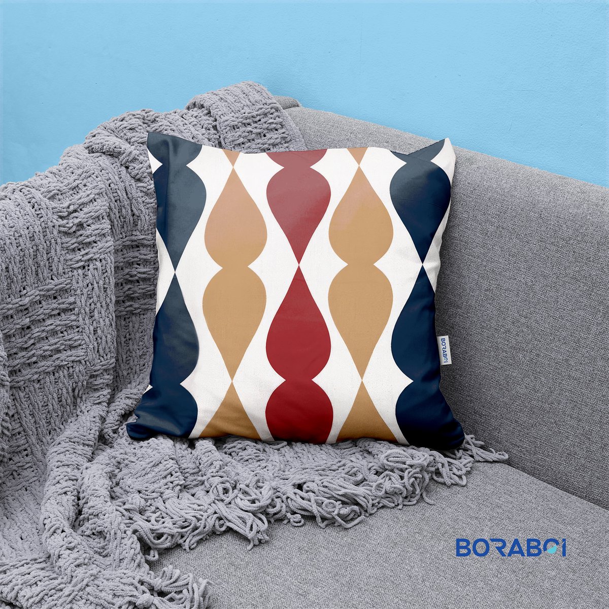 Boraboi Luxe Decoratieve Kussenhoezen set van 2 , Zachte Suède Touch 40x40cm -(Darkblauw,Wit,Rood,Bruin)
