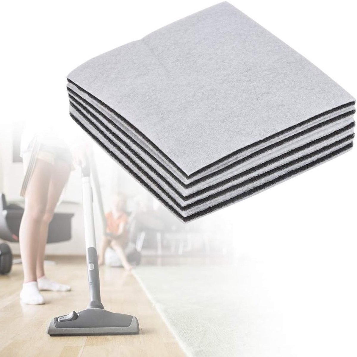 Set van 5 Universele Schuimfilters voor Stofzuigers - Voor Motorbescherming 150 x 150 mm, Hoogwaardige Filtratie en Duurzaam Gebruik