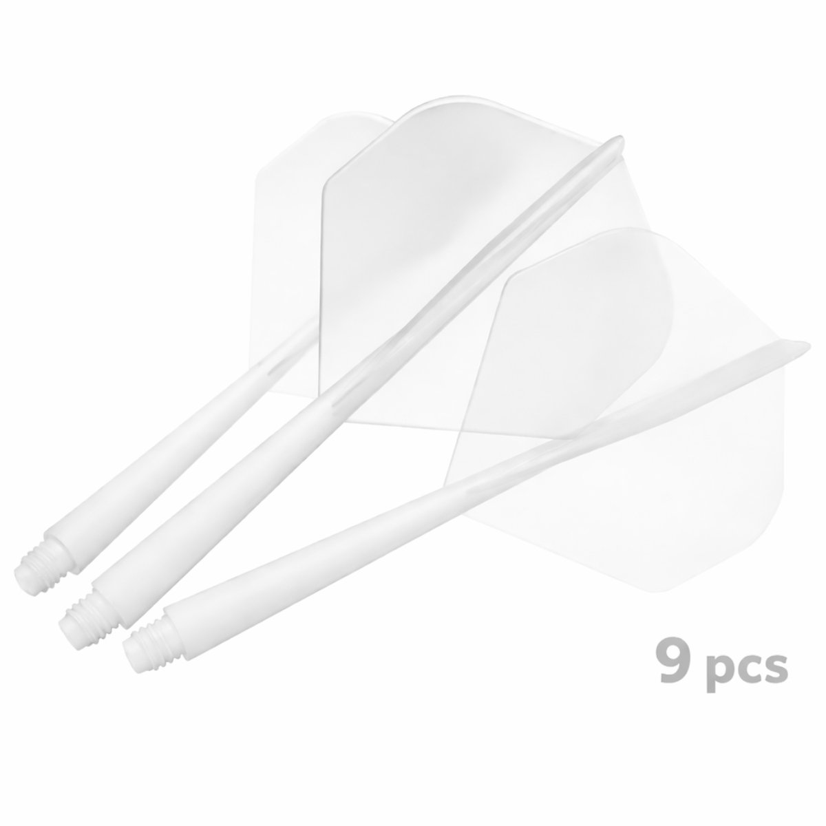 9 Stuks K-Flex Darts Wit - Transparante 2BA Flights - Duurzaam, Stabiel & Professioneel
