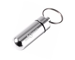 Medsense Koker/container sleutelhanger voor pillen en andere medicijnen - zilver - aluminium