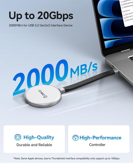Externe SSD - Magnetische Opslag - Bestanden Overzetten - Tot 2000 MB/s - 2TB - Zilver — afbeelding 5