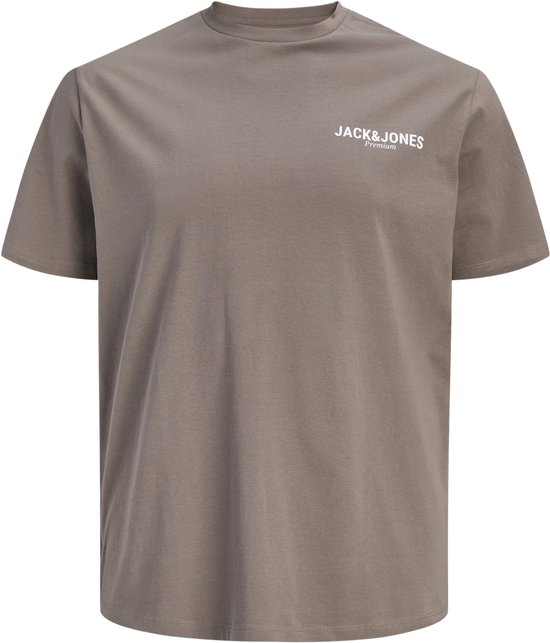 Bruin Jack & Jones T-shirt met tekstprint, voorkant zichtbaar.