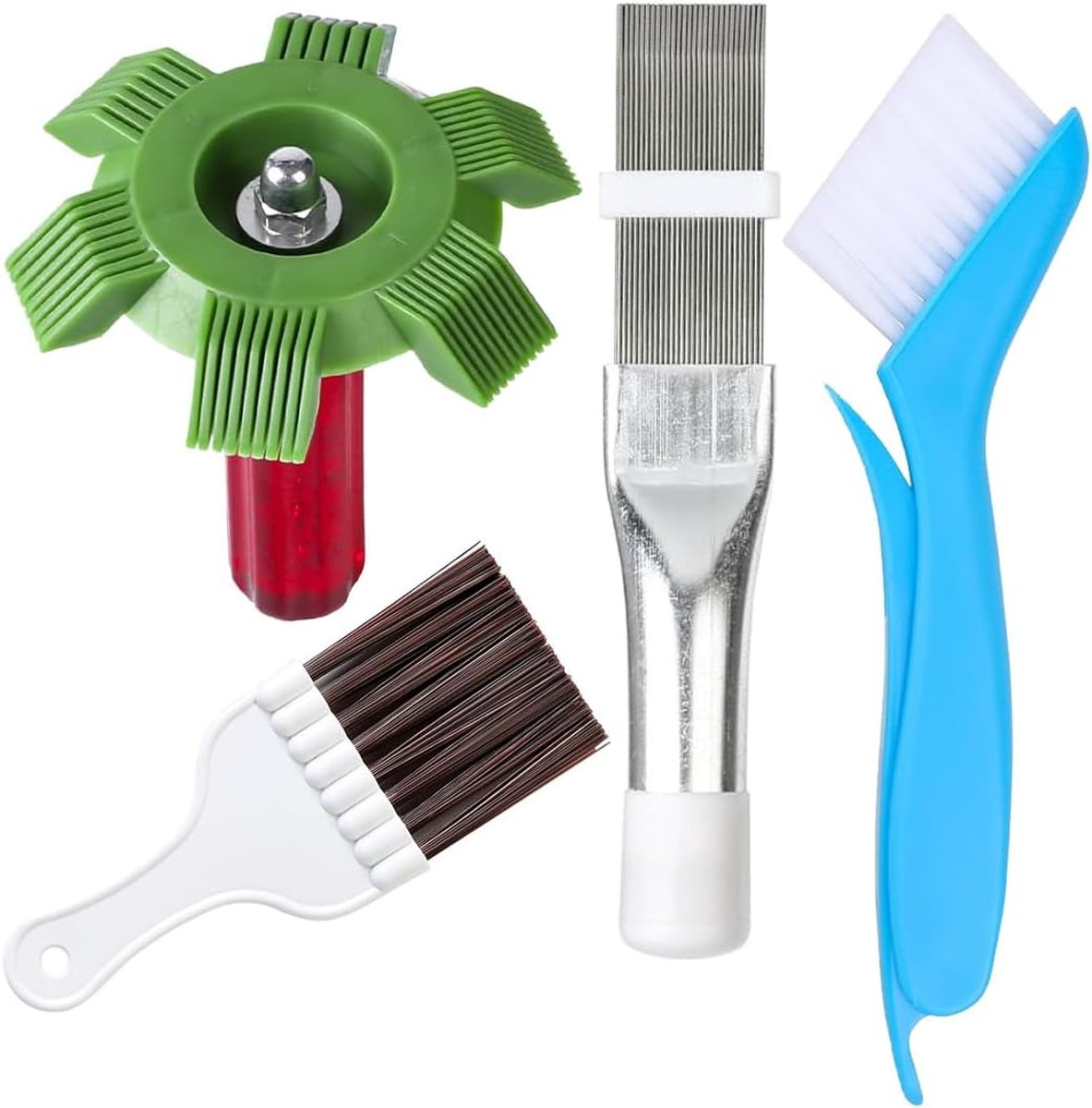 Set van 4 lamellen kamdrogers – effectieve reiniging – condenskam – radiatorborstel – airconditioning – koelkast – ramen – warmtepomp