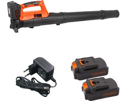 Kibani accu bladblazer 21V - incl. 2 accu's - grote mondopening - blaassnelheid 150km/h - bladblazer accu - bladblazer met accu en oplader - bladblazer elektrisch - bladblazers