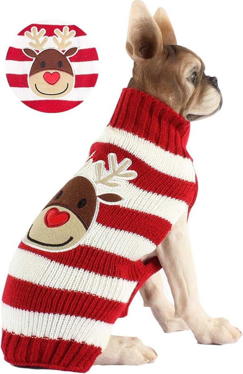 Huisdier Kerst Trui - Hondenwinterkleding Hondentrui - Huisdier Warm Houden - Winddicht Comfort - XL - Rood