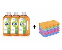 Dettol Allesreiniger 3 x 500ml – Krachtige Hygiëne & Fris Resultaat + 1 x Gratis DRD Microvezeldoek