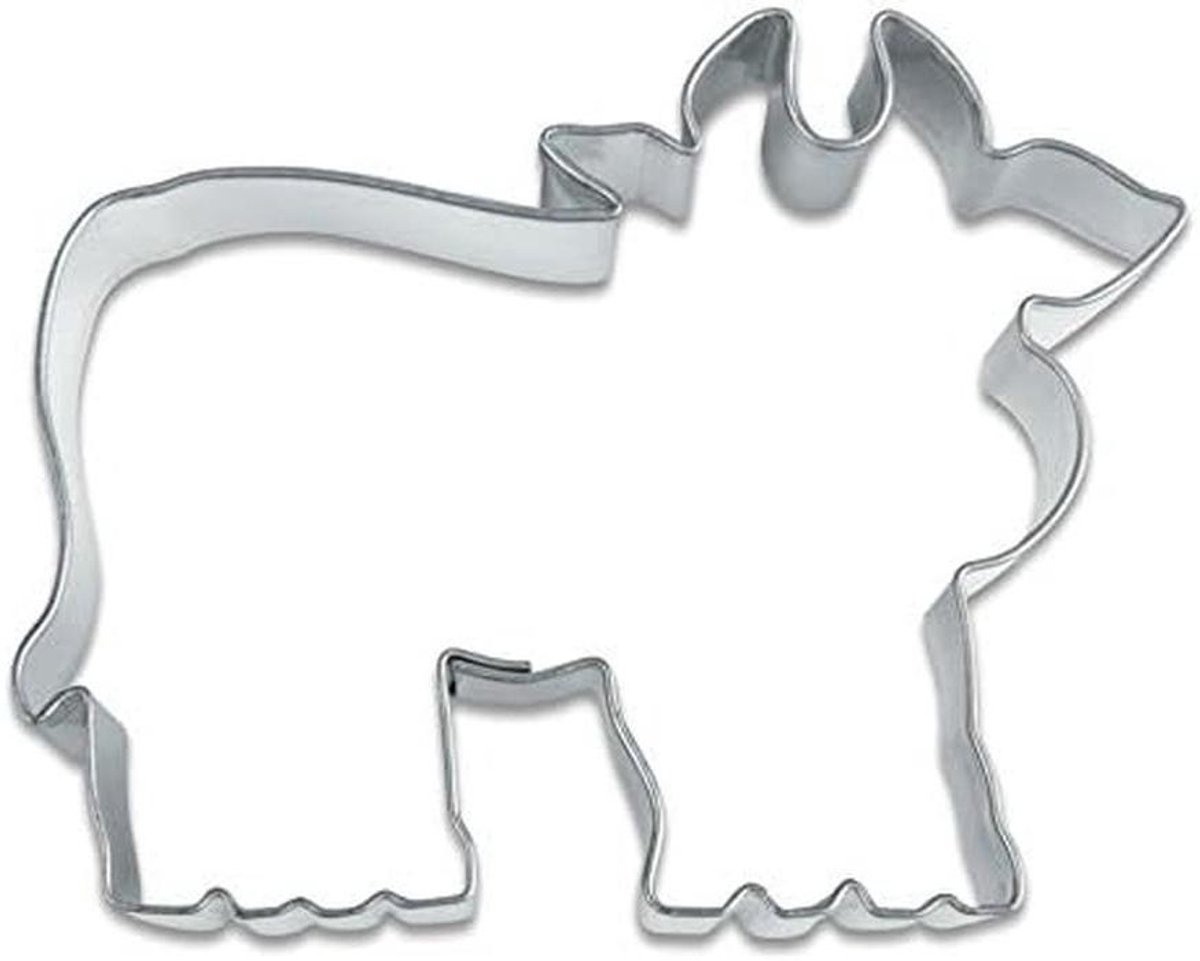 Koekjesvorm Koe - Uitsteker Deeg - Bakken Decoreren - Roestvrij Staal - 7.5 cm - Zilver