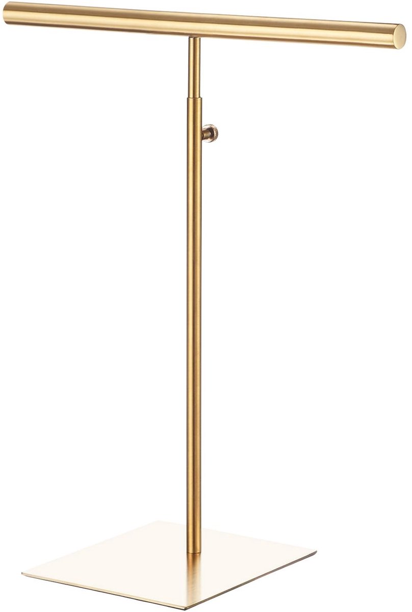 Dailygoods - Sieradenstandaard - Verstelbare hoogte - Modern design - Goud - T-vorm - Perfect voor juwelen en accessoires - Geschikt voor vrouwen - St