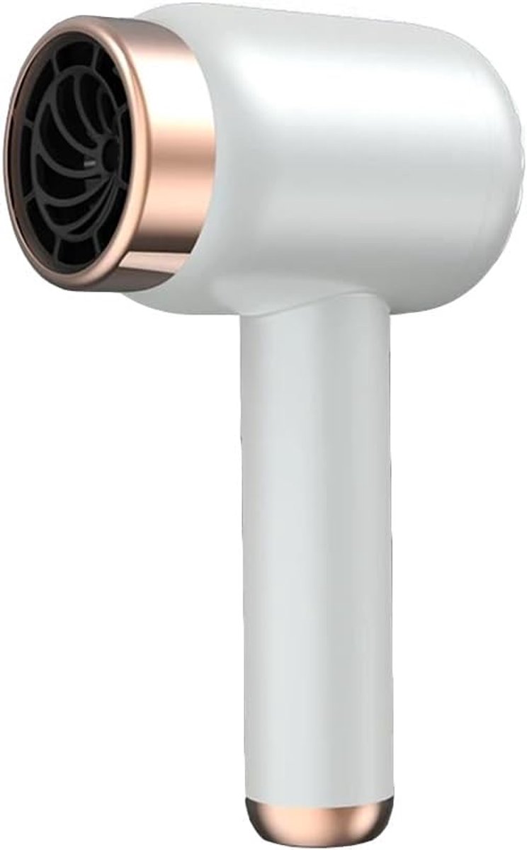 Draadloze föhn met diffuser, snelle handmatige styling, warme en koude ionen, geschikt voor alle haartypes (wit).
