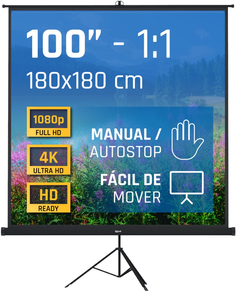 iggual PSITS180 100" 1:1 Zwart, Wit projectiescherm