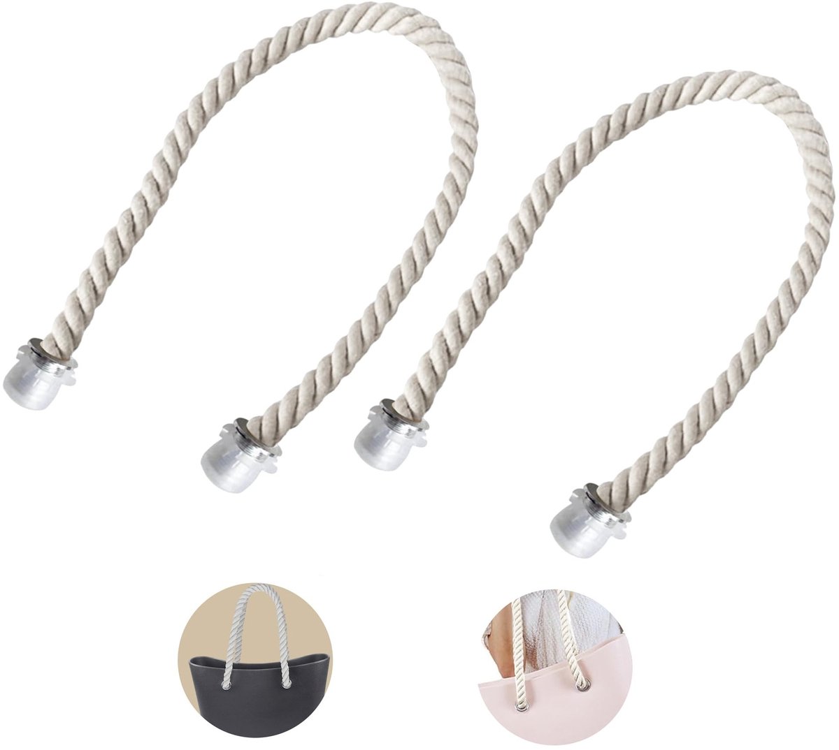 Dailygoods - Classic Mini Cord Handle - vervangende handvatten - waterdicht canvas - tas accessoires - voor vrouwen - 65 cm