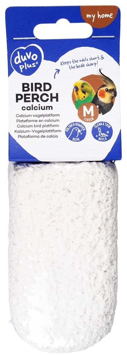 Duvo+ Calcium vogelplatform wit 11x6x3 cm | zitplatform voor snavel en nagels