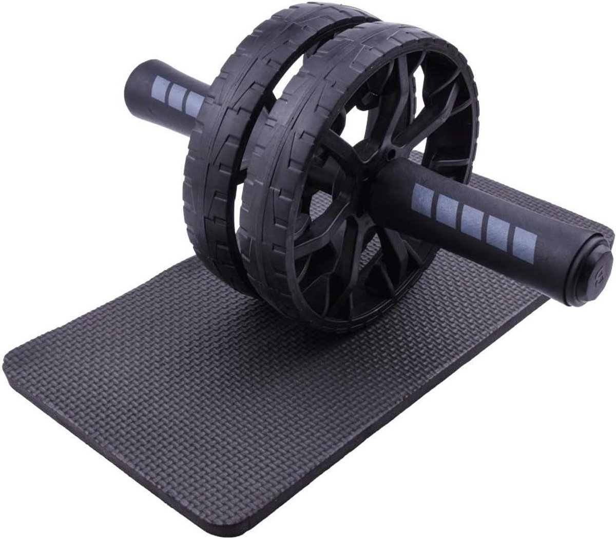 Ab Roller - Buikspierroller Trainingswiel - Core Training - Dubbele Wielen - Compact - Zwart
